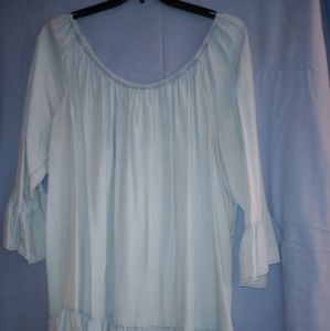 Terra & Sky "White wash jean" look, 3/4 sleeve blouse. 3X/ 24-26